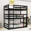 Triple lit superposé simple au-dessus de simple au-dessus d'un lit simple avec conception détachable et caractéristiques de sécurité intégrées-1502986028