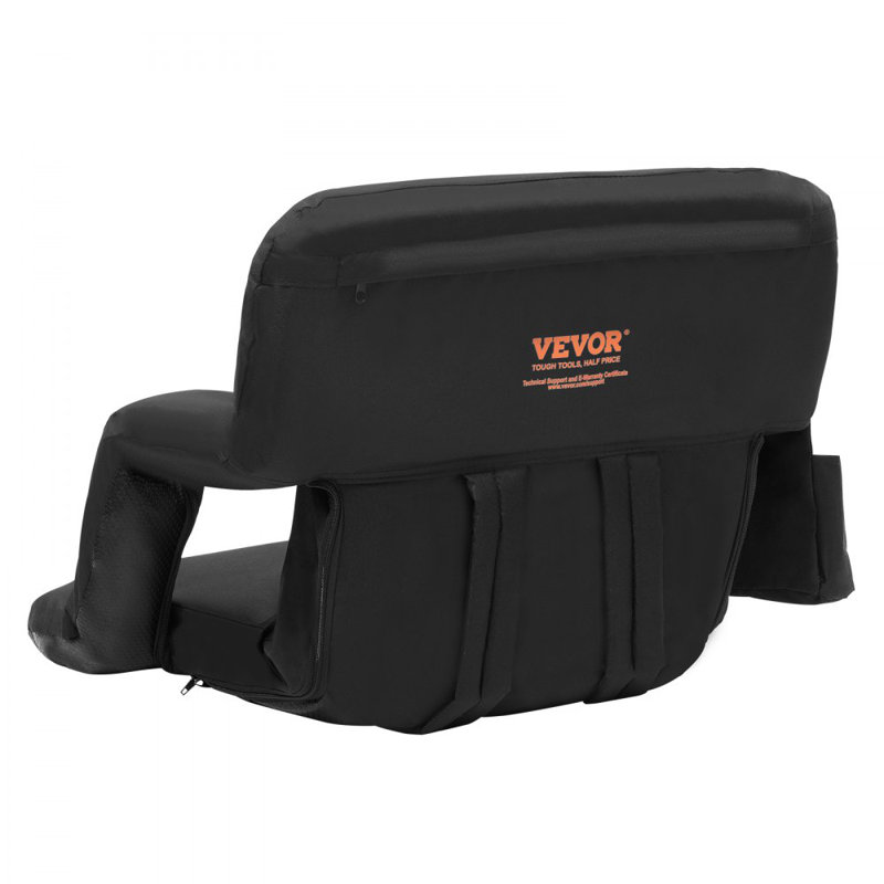 Stadium Seat with Back Support, Wide Bleacher Seat Backs, Folding Padded Cushion Stadium Chair, Portable Reclining Chairs with Hook Pocket Cupholder, Ideal for Sport Event Beach Concert