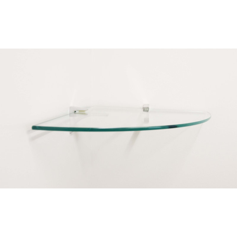 Earlham Corner Glass Corner Shelf, Chrome