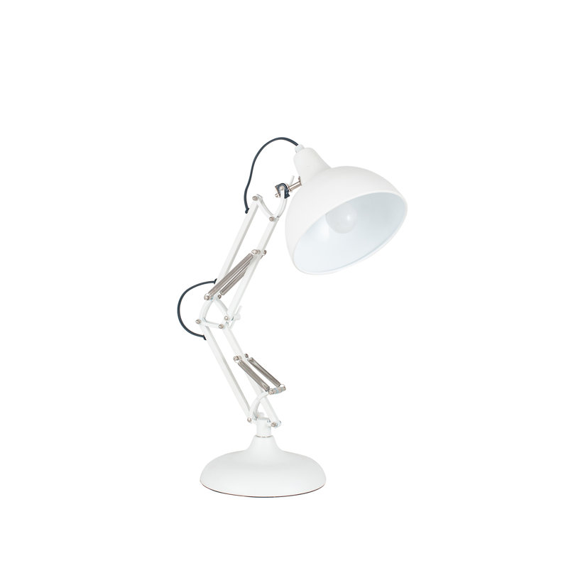 Haidar Metal Desk Lamp, Matt White