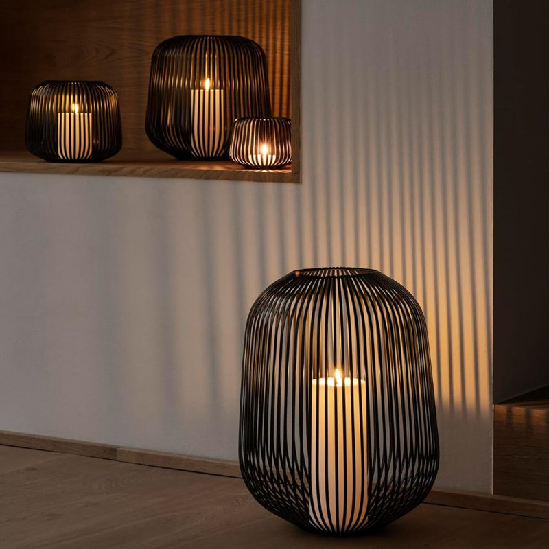 Lito Other Corner Lantern, Brown, 27 cm H x 28 cm W x 28 cm D