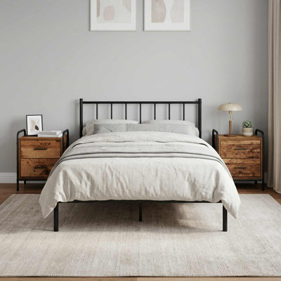 40 cm W Galvanised Steel Bedside Table