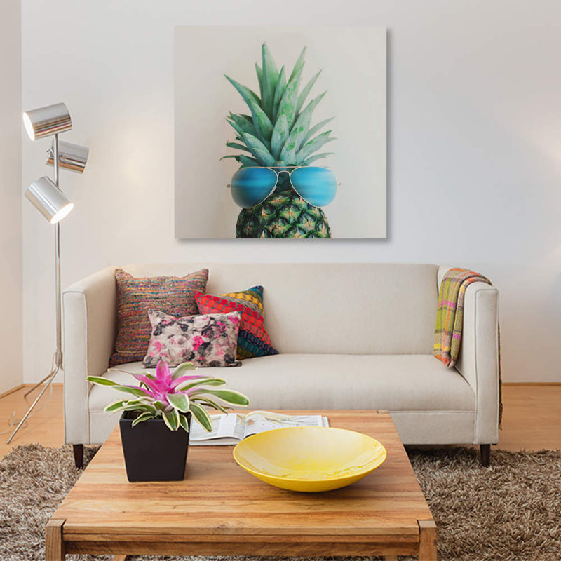 Pineapple In Paradise by Chelsea Victoria - Print on Canvas, No Frame, 66.04 cm H x 66.04 cm W x 1.91 cm D