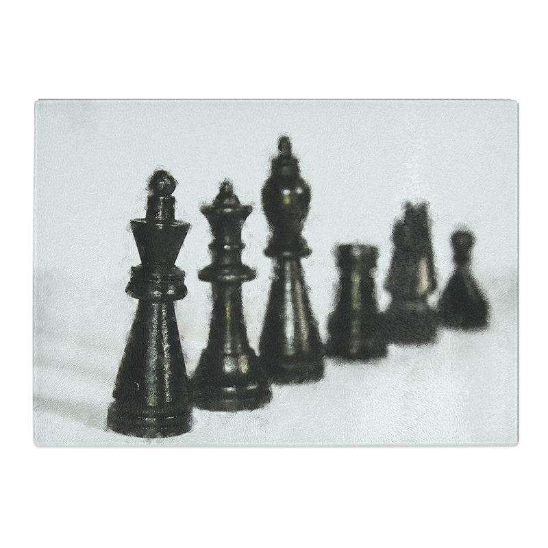 Chess Pieces Vol.1 Painting Chopping Board, 0.4cm H x 20cm W x 28.5cm L