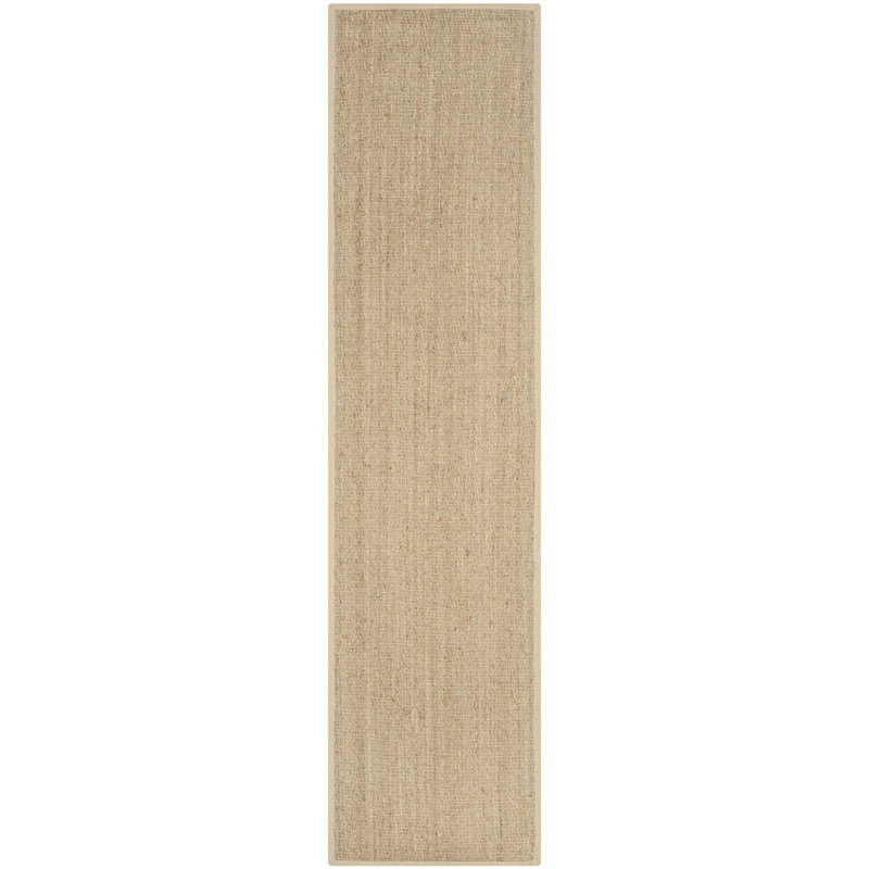 Tapis naturel / beige Carolene Seagrass, Tapis de couloir 2 pi 6 po x 14 pi