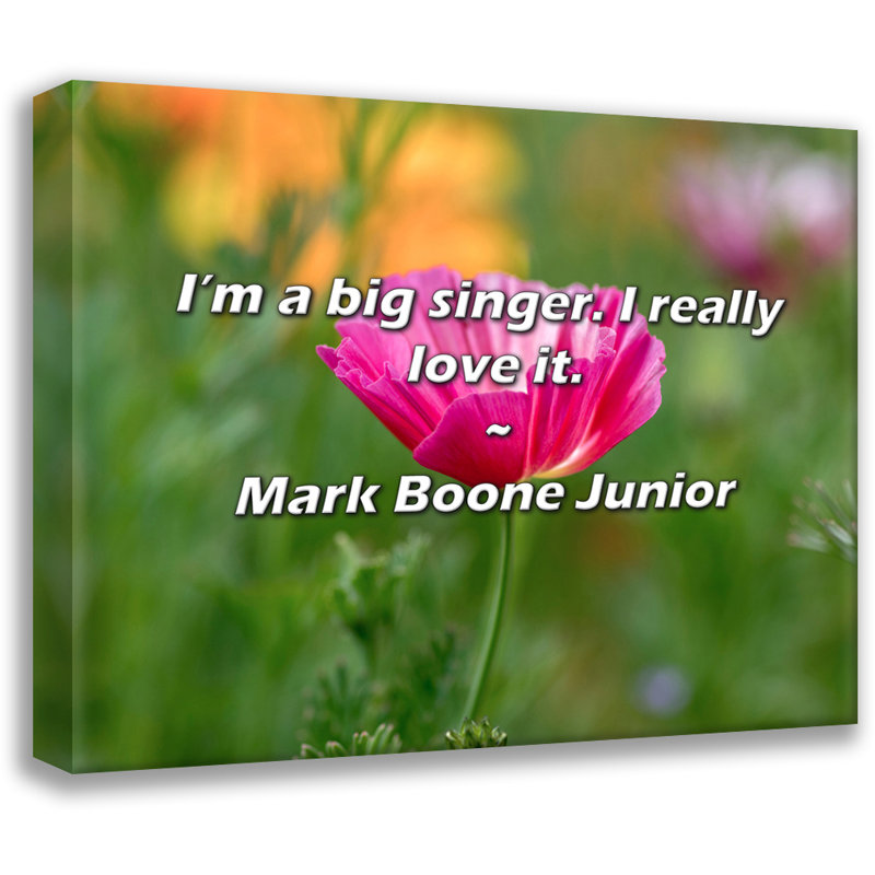 Mark Boone Junior Quote: I’m a big singer. I really love it., 20" H x 24" W
