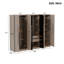 Armoire de rangement 6 portes en bois pour la chambre à coucher, avec 2 tiroirs à l'intérieur, noir + nature
