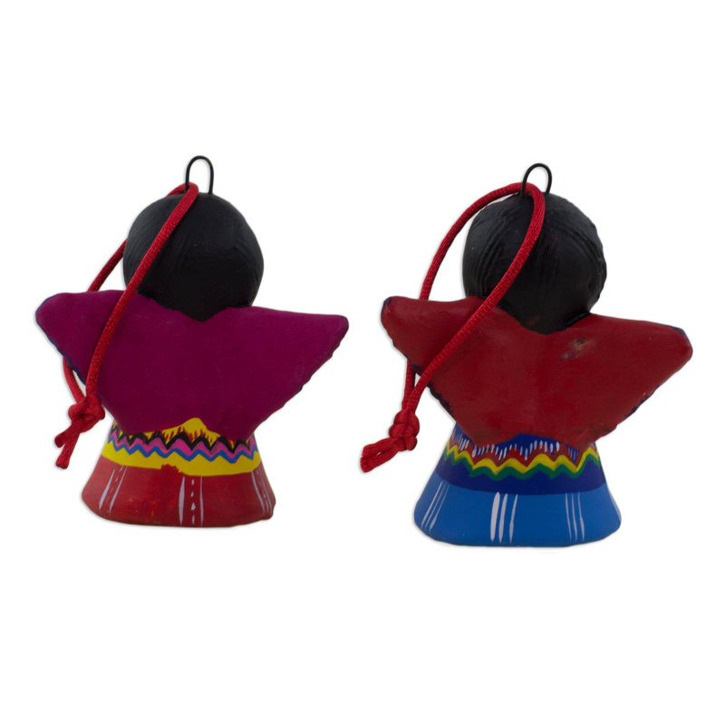 Ensemble d’ornement figurine suspendu en céramique central american 4 pièces unique