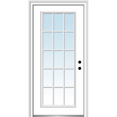 Porte d'entrée avant pré-montée en verre transparent 1-Lite