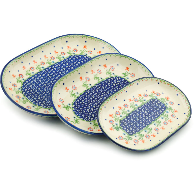 Spring Flowers Stoneware Platter