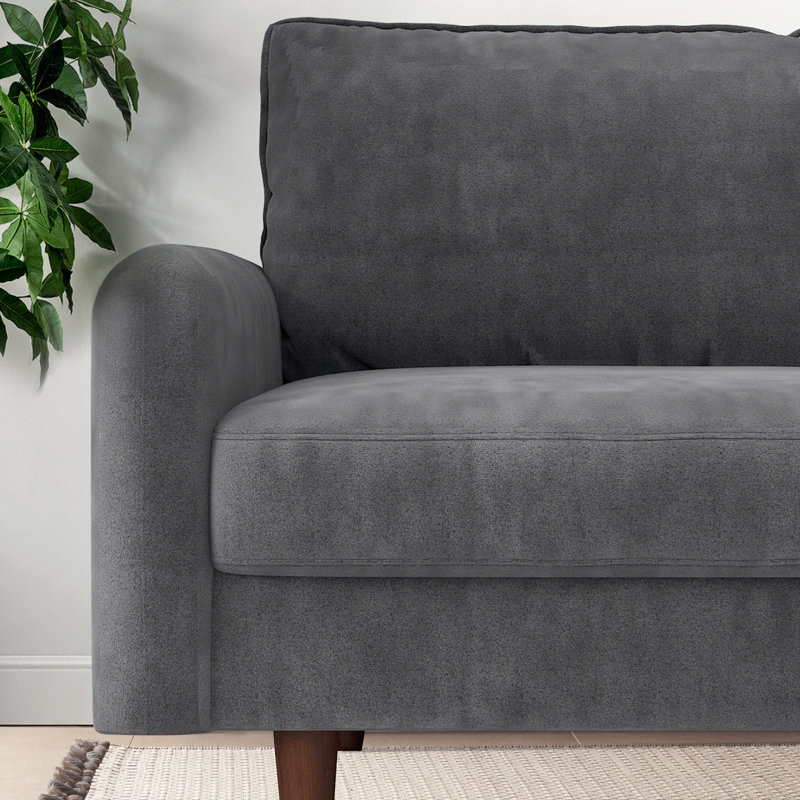 Causeuse Hessville, Velours gris