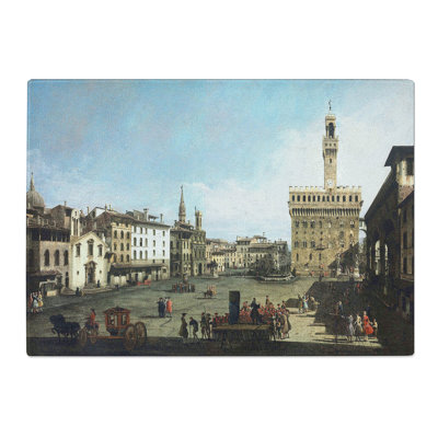 Piazza Signoria in Florence by Giovanni Canaletto Chopping Board