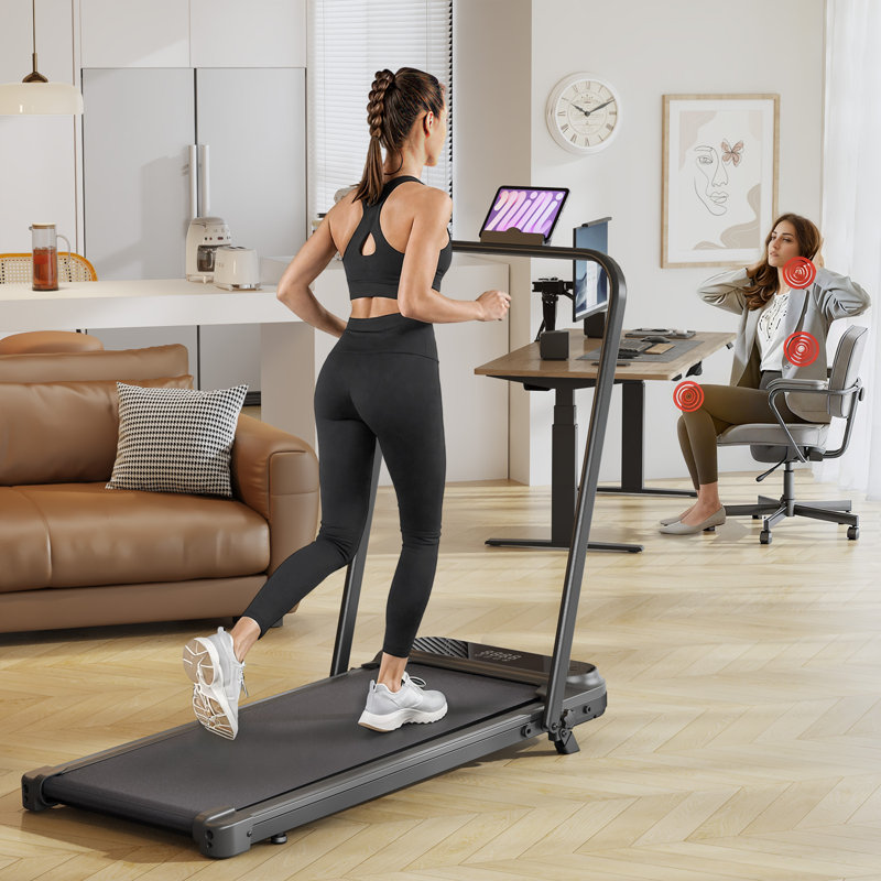 Portable Under Desk Walking Pad Ultra Quiet Slim Treadmill with LED Display 1-8km/h Speed Range 110kg Max Load
