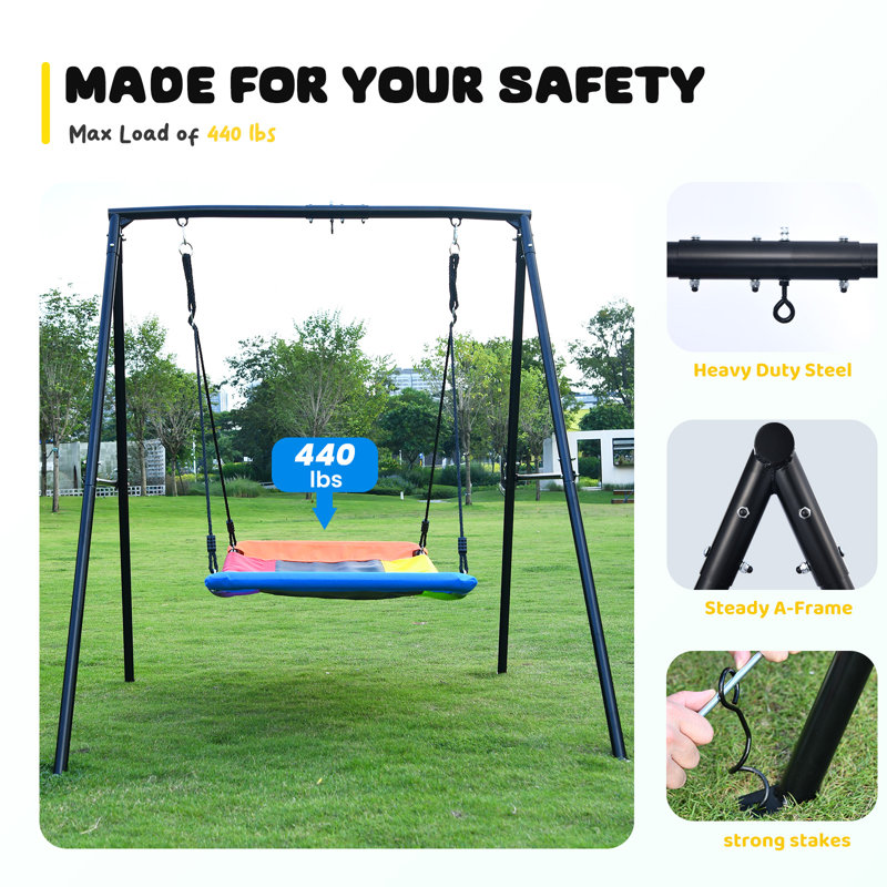 Klo Kick Metal Swing Set with 1 Swing(s), Rainbow