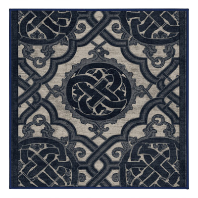 Tapis gris moelleux doux et moelleux à motif de treillis classique Cropsey