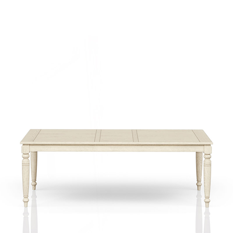 Extendable Dining Table With Removable Leaf, Kitchen Table, White