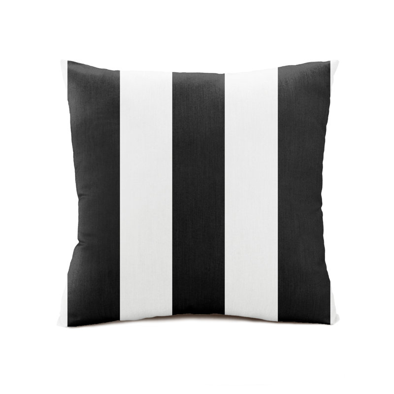 Housse de coussin intérieur / extérieur Sunbrella, Noir / blanc, 18 po x 18 po