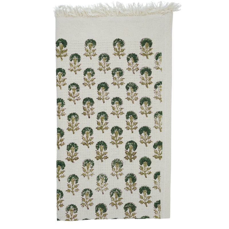Discover Floral Hand Block Print Cotton Waffle Hand Towels 17X32 Unique Design & Premium Quality (Chirayu ), Green