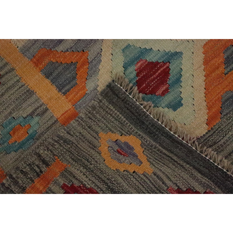 Tapis kilim en laine tissé à la main Trellis