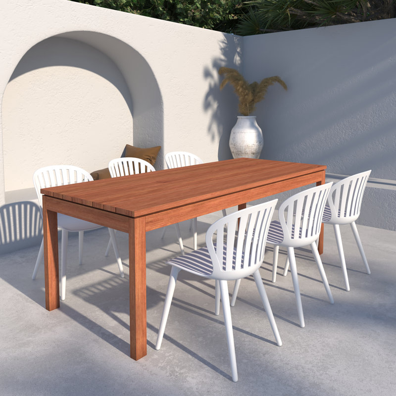 Ensemble repas d'extérieur 7 pièces Anautica, Blanc