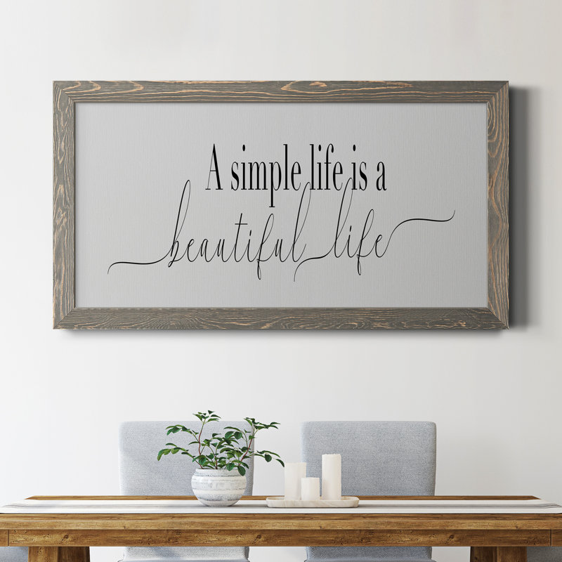 «Simple Beautiful Life», art textuel sur toile, Gris