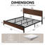 Structure de lit plateforme avec tête de lit plateforme, style rétro moderne Mid-Century, rangement sous le lit, support de lattes en métal durable-931991038