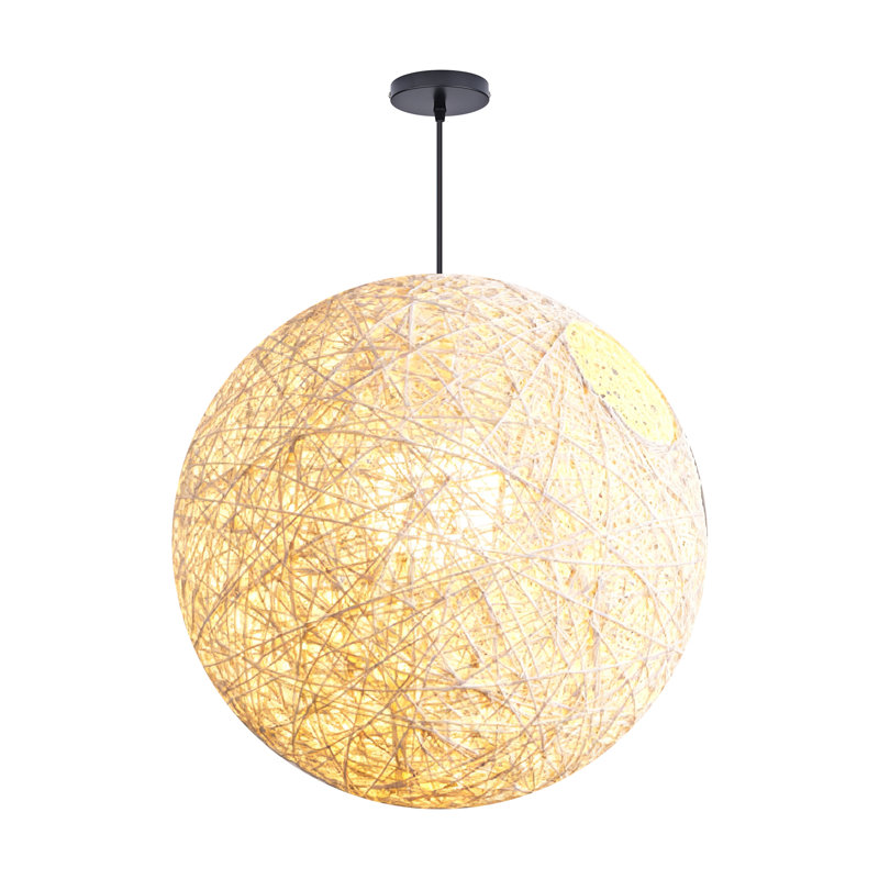 1-Light Globe Pendant Light White, White, 23.62" H x 23.62" W x 23.62" D