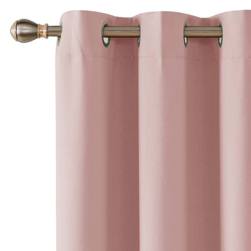 Lionel Room Darkening Curtain Single Panel, Coral Pink, 42" W x 63" L