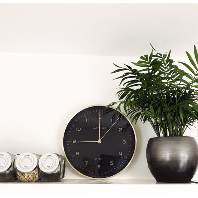Metal Cased Wall Clock with Dial and Hands
