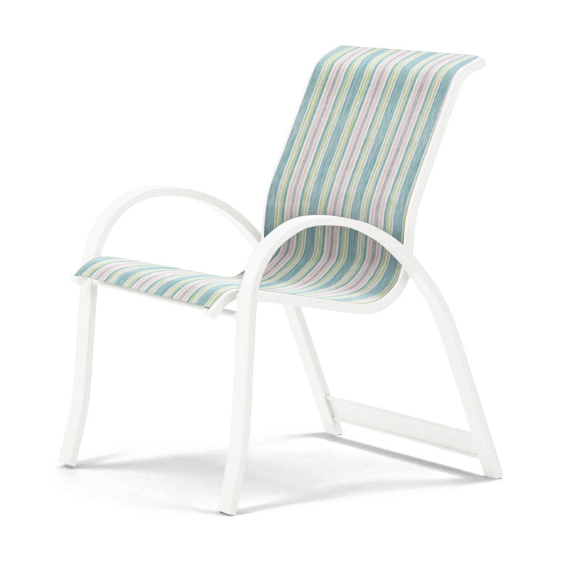 Aruba Stacking Patio Dining Armchair, Fiesta, White