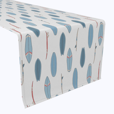 Table Runner, 100% Cotton, 16X108", Surfboard Repeat