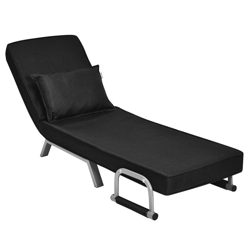 Fauteuil en lin de 23,5 po Mirre, 100% lin noir
