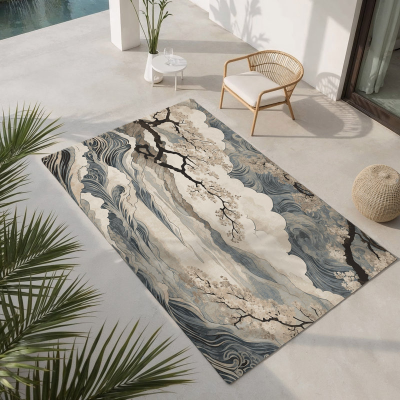 Tapis intérieur et extérieur Sakura Drift, Rectangle 1 pi 6 po x 2 pi 6 po