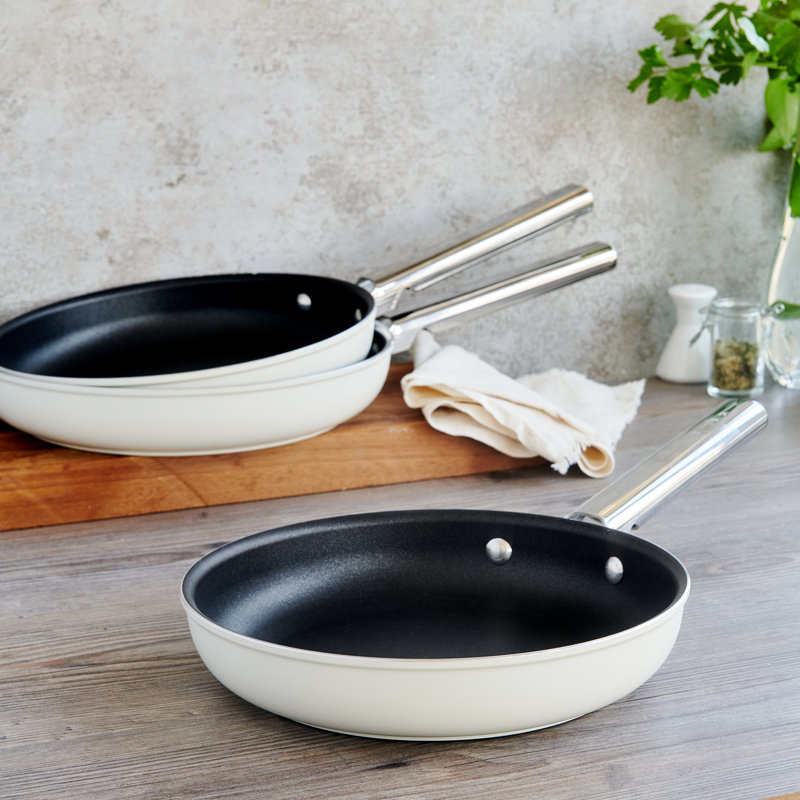 Smeg Non Stick Oven Safe Frying Pan, Matte Cream, 28 cm