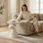 20" Stone-Inspired Fiberglass Oval End Table & Side Table, Solid Construction No Assembly Accent Table For Living Rooms & Bedrooms-1257778863
