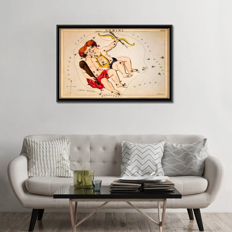 « gemini » par impression sur toile Sidney Hall, H 40 po x l 60 po x P 1,5 po, Toile avec cadre noir, Pas de tapis