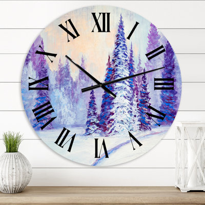 Winter Road in The Forest - Horloge murale maison de campagne