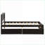 Lit plateforme simple en pin avec deux tiroirs, espresso - aucun sommier nécessaire-512433012