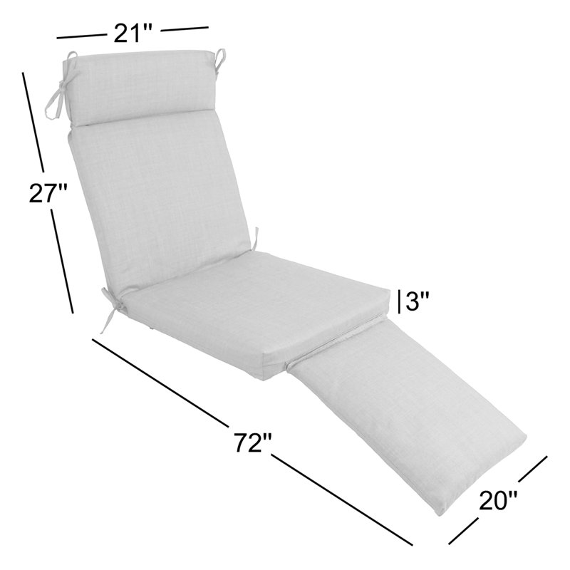 Apolito Outdoor 3'' Chaise Lounge Seat / Back Cushion, Purple