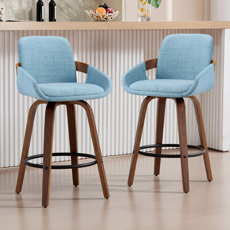 Swivel Bar & Counter Stool, Blue, 2