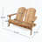 Adirondack Loveseat with Acacia Wood, Slat Back, Timeless Style-1097609007