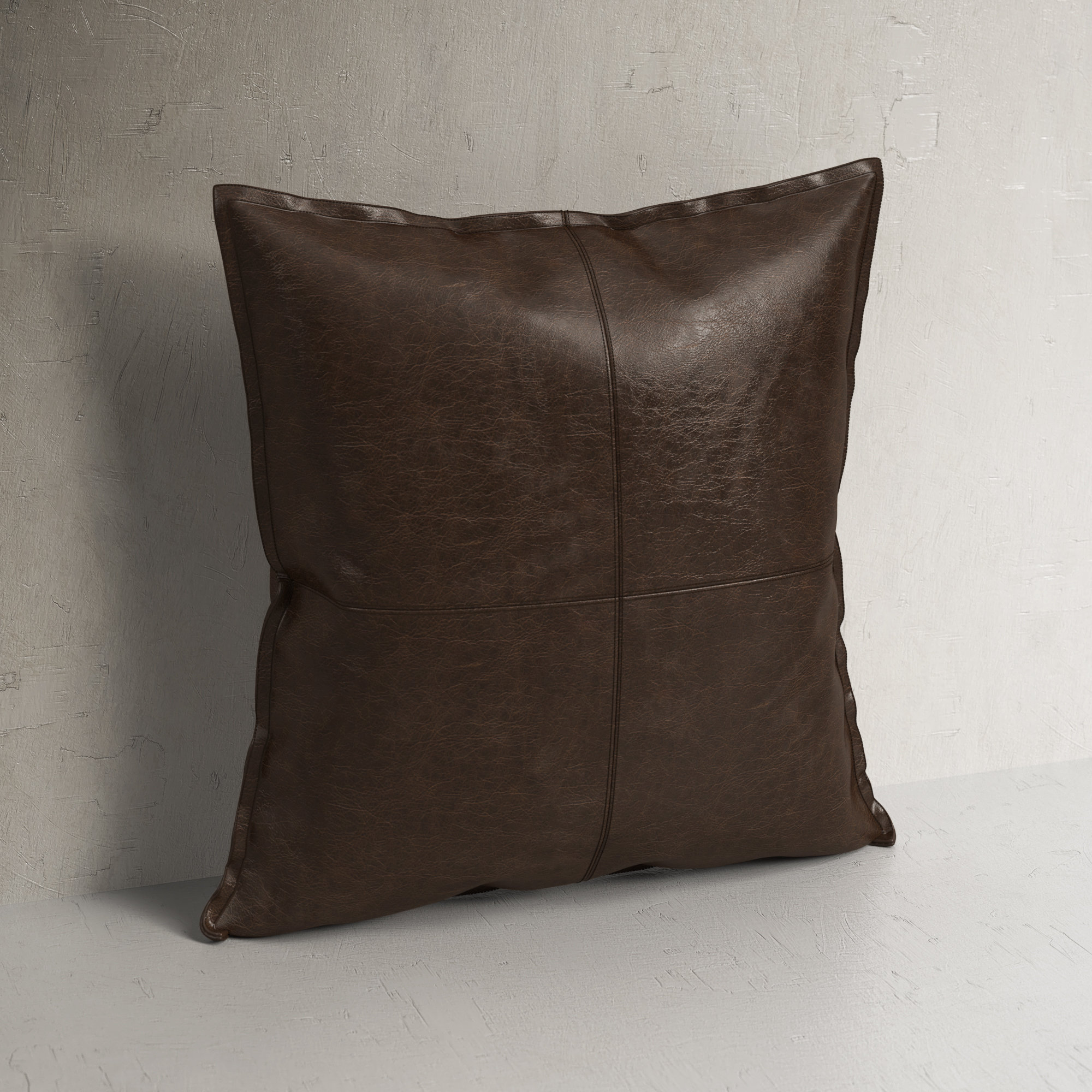 Cutler Throw Pillow, Chocolate Brown, Square 22"