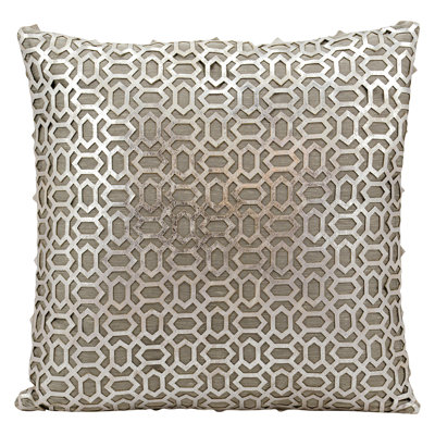 Laser Bias Laser Cut Natural Leather Throw Pillow