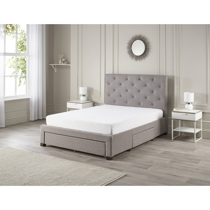 Nido Upholstered Storage Bed, Double (4'6), Light Grey