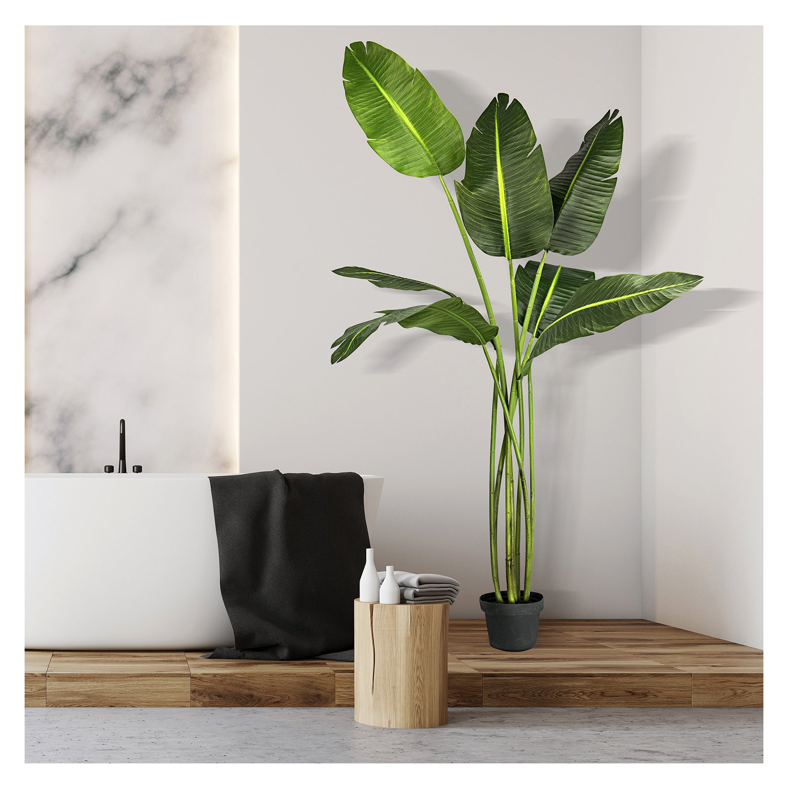 78'' Faux Banana Leaf Tree in Pot