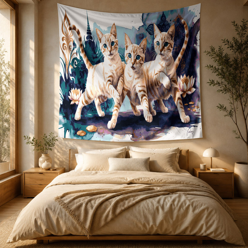 Tapisserie «Cats Mekong Bobtail», 51 po x 60 po