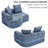 Latitude Run® No Assembly Required Compression Curved Upholstered Chaise Lounge with Deep Seat-2062444474