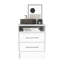Table de chevet H 23,6 po, avec 2 tiroirs et 1 tablette, blanc-736023283