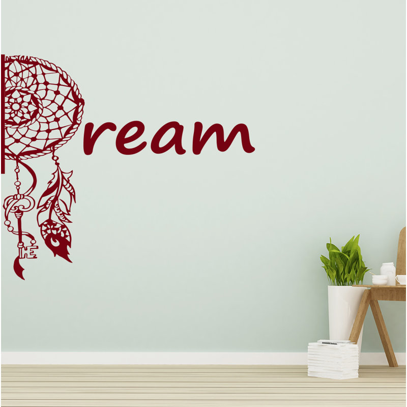 Décalcomanie murale Dreamcatcher, Rouge, H 22 po x l 25 po