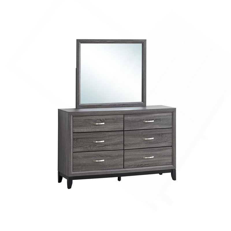 Commode Glasgow G04305-D (miroir non inclus), gris, Gris